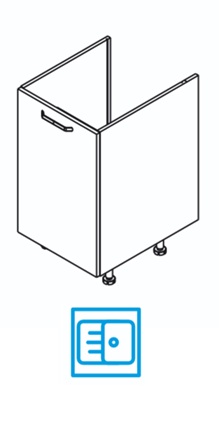 Standardowa szafka zlewozmywakowa z 1 drzwiami