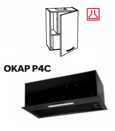 Szafka z okapem zlicowanym z linią frontu czarnym